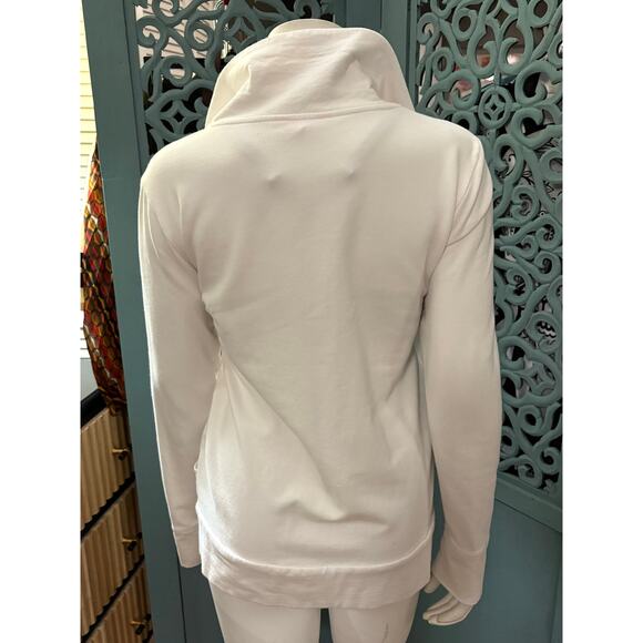 Lilly Pulitzer White French Terry Zip Front Jacket-Pockets-Resort-Coastal-Size M - Picture 5 of 8